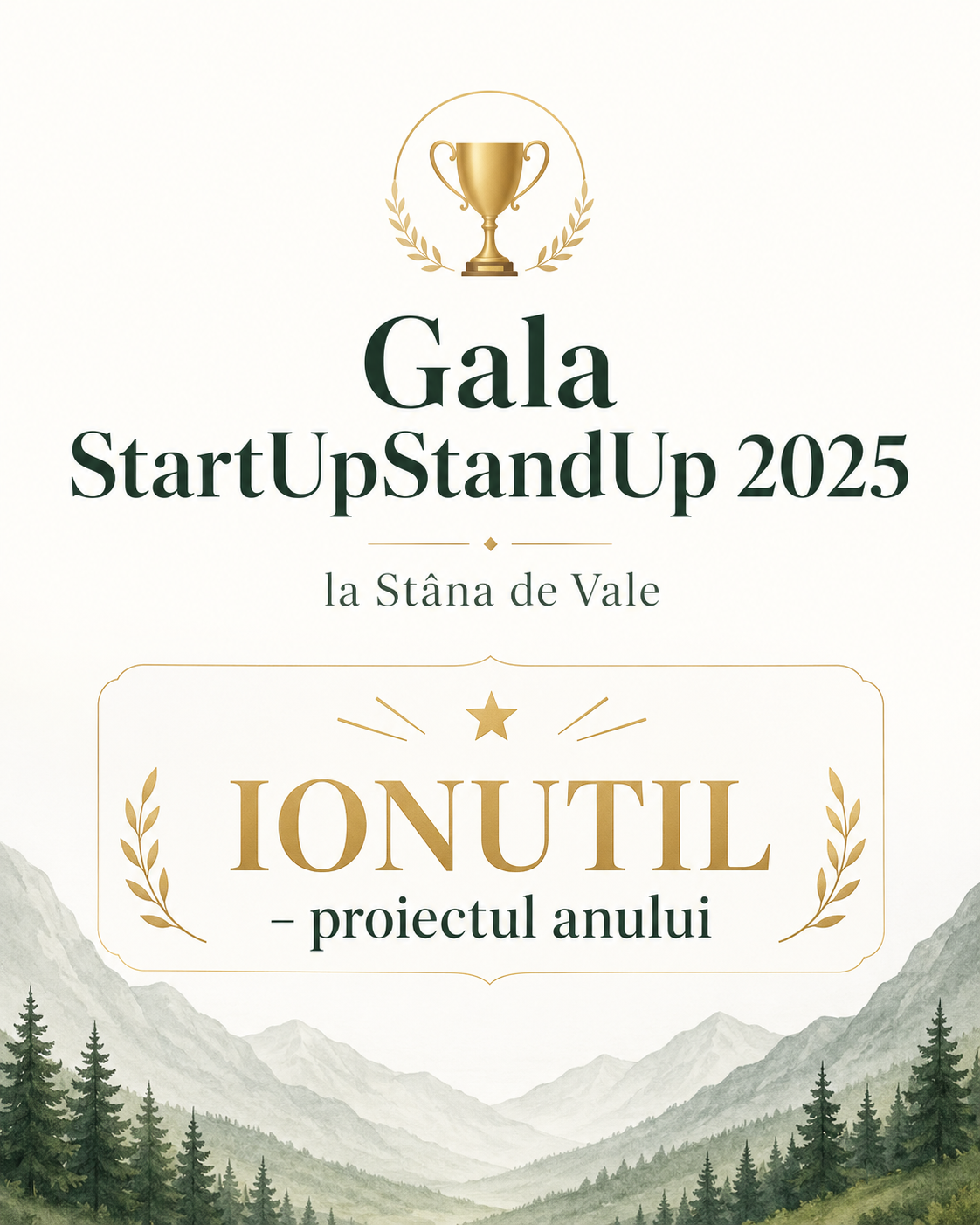  Gala StartUpStandUp 2025 la Stâna de Vale: IONUTIL – proiectul anului